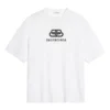 T-shirt blanc à manches courtes avec logo imprimé sur la poitrine « Alphabet » 570813TEV489044