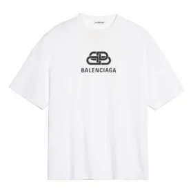 T-shirt blanc à manches courtes avec logo imprimé sur la poitrine « Alphabet » 570813TEV489044