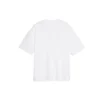 T-shirt blanc à manches courtes avec logo imprimé sur la poitrine « Alphabet » 570813TEV489044