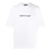 T-shirt blanc à manches courtes confortable pour homme avec logo Balenciaga imprimé 612966TIV549040