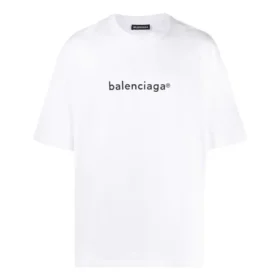 T-shirt blanc à manches courtes confortable pour homme avec logo Balenciaga imprimé 612966TIV549040