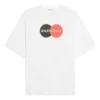 T-shirt blanc à manches courtes, coupe ample, style rétro 620941TIV799000