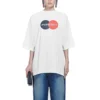 T-shirt blanc à manches courtes, coupe ample, style rétro 620941TIV799000