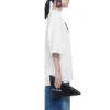 T-shirt blanc à manches courtes, coupe ample, style rétro 620941TIV799000