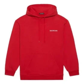 T-shirt à capuche ample Balenciaga FW21 pour homme, à manches longues, rouge, 600583TIV846540 T-shirt à capuche ample Balenciaga FW21 pour homme, à manches longues, rouge, 600583TIV846540