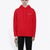 T-shirt à capuche ample Balenciaga FW21 pour homme, à manches longues, rouge, 600583TIV846540
