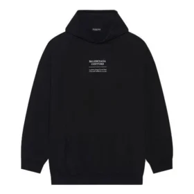 T-shirt à capuche Balenciaga FW21 pour homme, coupe ample et carrée, manches longues, noir 651799TJV910107 T-shirt à capuche Balenciaga FW21 pour homme, coupe ample et carrée, manches longues, noir 651799TJV910107