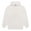 T-shirt à capuche Balenciaga pour homme collection automne-hiver 2021, imprimé logo alphabétique, manches longues, blanc crème 570811TIV552970