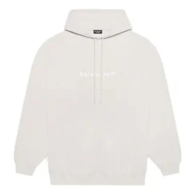 T-shirt à capuche Balenciaga pour homme collection automne-hiver 2021, imprimé logo alphabétique, manches longues, blanc crème 570811TIV552970 T-shirt à capuche Balenciaga pour homme collection automne-hiver 2021, imprimé logo alphabétique, manches longues, blanc crème 570811TIV552970