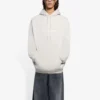 T-shirt à capuche Balenciaga pour homme collection automne-hiver 2021, imprimé logo alphabétique, manches longues, blanc crème 570811TIV552970