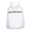 T-shirt à capuche Balenciaga pour homme, imprimé « Back Alphabet », manches longues, blanc, 556113TAV379000