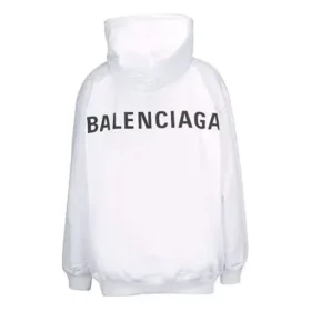 T-shirt à capuche Balenciaga pour homme, imprimé « Back Alphabet », manches longues, blanc, 556113TAV379000 T-shirt à capuche Balenciaga pour homme, imprimé « Back Alphabet », manches longues, blanc, 556113TAV379000