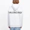 T-shirt à capuche Balenciaga pour homme, imprimé « Back Alphabet », manches longues, blanc, 556113TAV379000