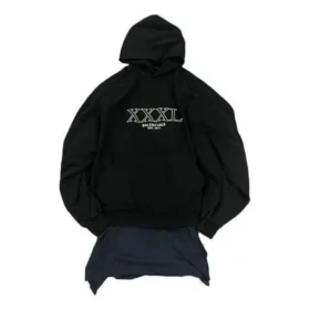 T-shirt à capuche oversize avec patch XXXL « Noir » 720406TNVD91070