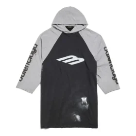 T-shirt à capuche raglan oversize 3B Stencil « Black » 790403TQVT51083