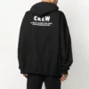 T-shirt à col rond avec imprimé alphabétique et fermeture éclair, unisexe, noir 620974TIV751070