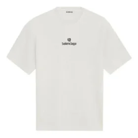 T-shirt à col rond avec logo du sponsor, blanc 612965TJVD99054 T-shirt à col rond avec logo du sponsor, blanc 612965TJVD99054