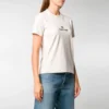 T-shirt à col rond avec logo Gris/Blanc 612964TJVD99054