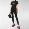 T-shirt à col rond avec logo imprimé, noir 612964TIVD51000