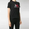 T-shirt à col rond avec logo imprimé, noir 612964TIVD51000