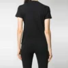 T-shirt à col rond avec logo imprimé, noir 612964TIVD51000
