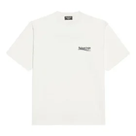 T-shirt à col rond brodé coupe large de Political Campaign « Blanc » 641655TKVJ19084 T-shirt à col rond brodé coupe large de Political Campaign « Blanc » 641655TKVJ19084