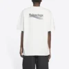 T-shirt à col rond brodé coupe large de Political Campaign « Blanc » 641655TKVJ19084