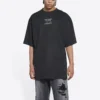 T-shirt à col rond et manches courtes Balenciaga FW21 Couture Alphabet pour homme, noir 651795TJV901070