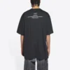 T-shirt à col rond et manches courtes Balenciaga FW21 Couture Alphabet pour homme, noir 651795TJV901070