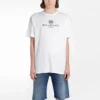 T-shirt à col rond et manches courtes Balenciaga imprimé logo pour homme, blanc 556150TYK239000
