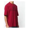 T-shirt à col rond et manches courtes pour homme Balenciaga avec logo, rouge 556148TDV516064