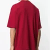 T-shirt à col rond et manches courtes pour homme Balenciaga avec logo, rouge 556148TDV516064