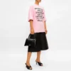 T-shirt à col rond et manches courtes rose 641532TJVI31401