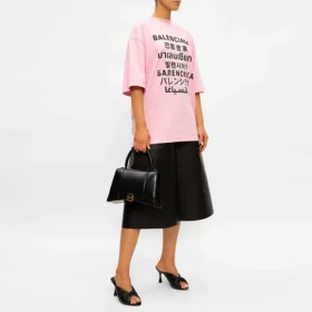 T-shirt à col rond et manches courtes rose 641532TJVI31401