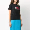 T-shirt à col rond imprimé noir 620941TIVD51000