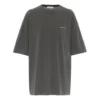 T-shirt à col rond, imprimé, petit logo, manches courtes, gris 556104TYK281055