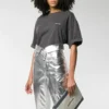T-shirt à col rond, imprimé, petit logo, manches courtes, gris 556104TYK281055
