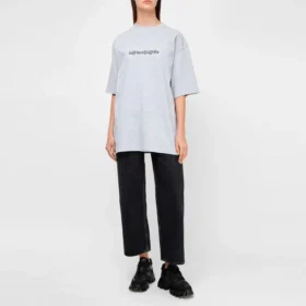 T-shirt à col rond imprimé SS21, gris 620941TIV501167