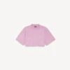 T-shirt court pour femme « 520 stickers » en vieux rose/blanc