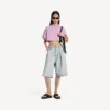 T-shirt court pour femme « 520 stickers » en vieux rose/blanc