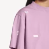 T-shirt court pour femme « 520 stickers » en vieux rose/blanc
