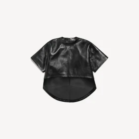 T-shirt court à traîne pour femme, noir