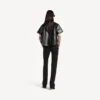 Pantalon slim ajusté pour femme, noir