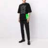 T-shirt décontracté Balenciaga SS21 pour homme, imprimé, large, à manches courtes, noir 641614TJV801070