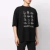 T-shirt décontracté Balenciaga SS21 pour homme, imprimé, large, à manches courtes, noir 641614TJV801070
