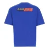 T-shirt décontracté en coton confortable, couleur unie, large, manches courtes, bleu 612966TIVD14066
