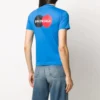 T-shirt décontracté à manches courtes avec logo alphabétique, bleu, 612964TIV797601