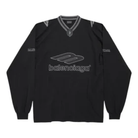T-shirt de football 3B à manches longues et col en V « Noir Anthracite » 857085TTVQ61066