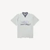 T-shirt de football 3b pour homme à col en V, coupe oversize, gris/blanc