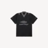 T-shirt de football 3b pour homme à col en V, coupe oversize, noir/anthracite